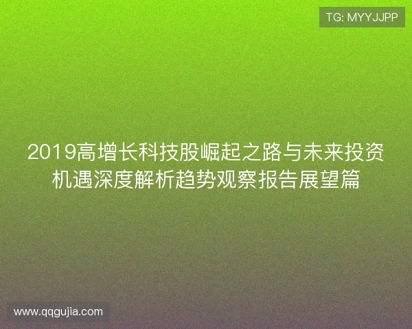 2019高增长科技股崛起之路与未来投资机遇深度解析趋势观察报告展望篇